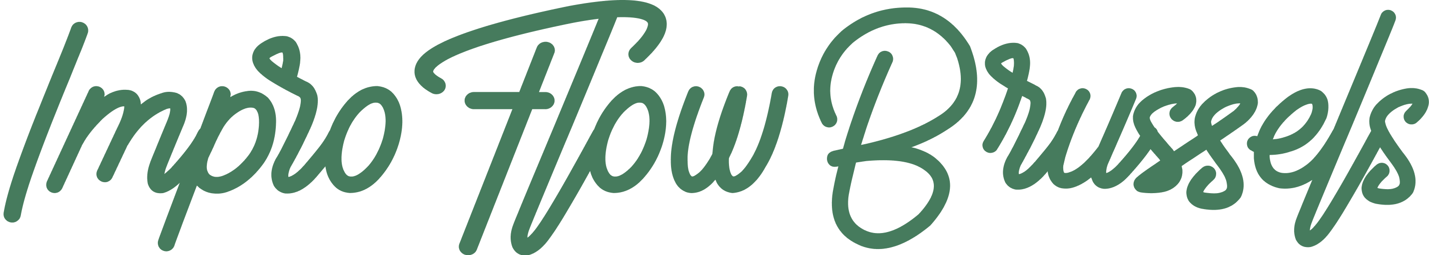 Logo Impro Flow Brussels en vert